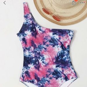 Tie dye one piece swimsuit
